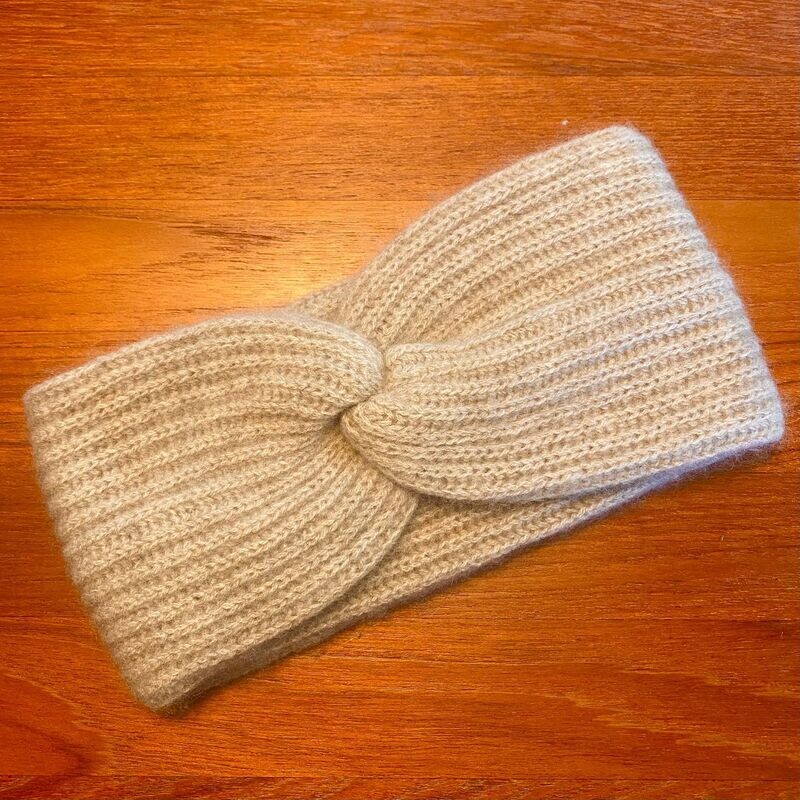 Kaschmir Rippen Stirnband beige No. 002_23 Kaschmir Rippen Stirnband beige No. 002_23