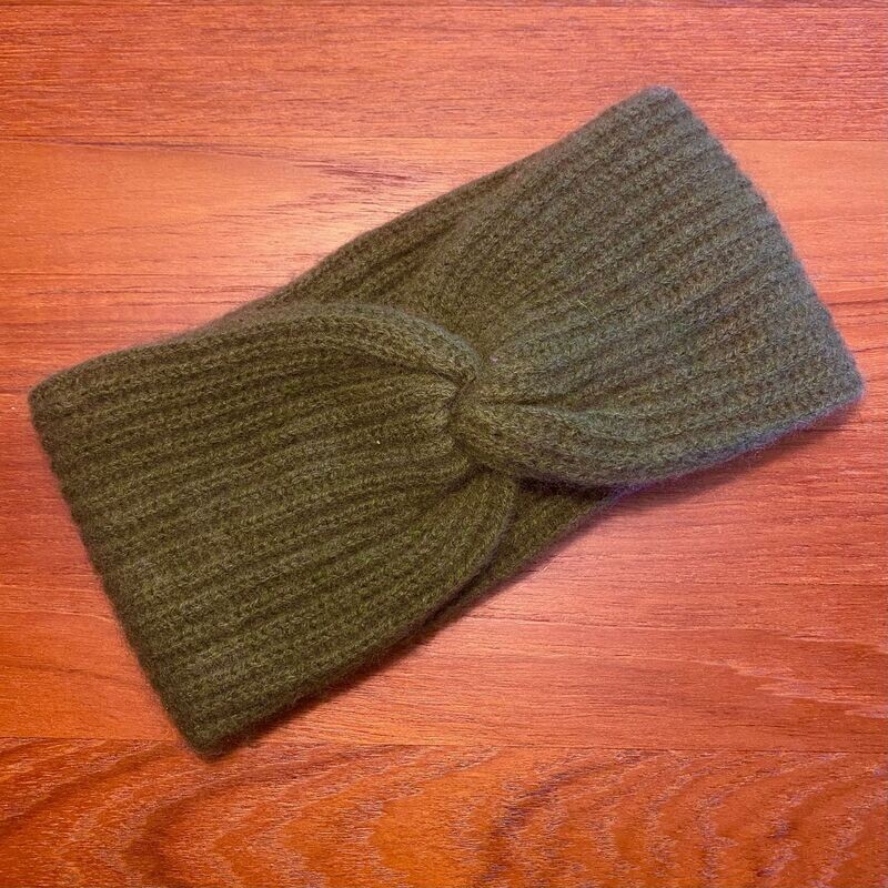 Kaschmir Rippen Stirnband tannengrün No. 002_20 Kaschmir Rippen Stirnband tannengrün No. 002_20