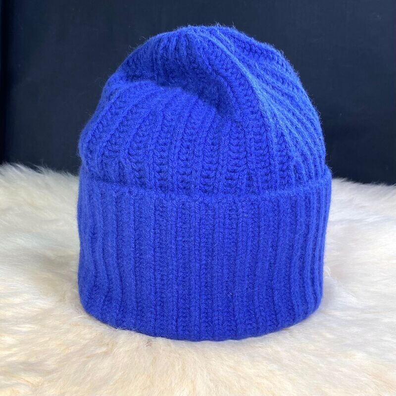 Kaschmir Deluxe Mütze mittelblau No. 001_19 Kaschmir Deluxe Mütze mittelblau No. 001_19