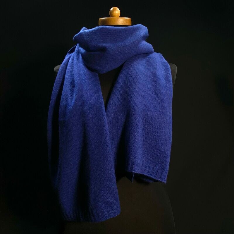 Kaschmir Schal mittelblau No. 003_07 Kaschmir Schal mittelblau No. 003_07