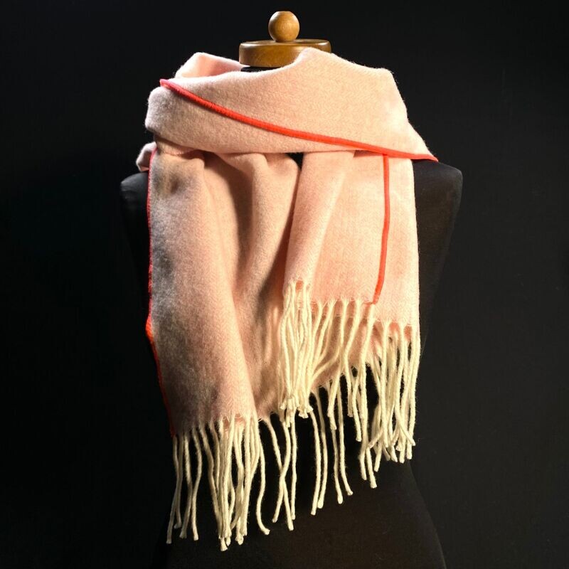 Schal Merino/ Kaschmir rosa/ neoncoral Breite wählbar No. 001_14 Schal Merino/ Kaschmir rosa/ neoncoral Breite wählbar No. 001_14