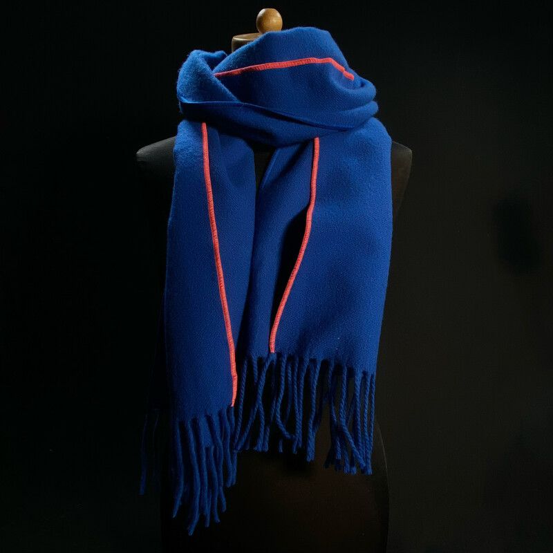 Schal Merino royalblau Farbkante wählbar Größe M No. 001_22 Schal Merino royalblau Farbkante wählbar Größe M No. 001_22