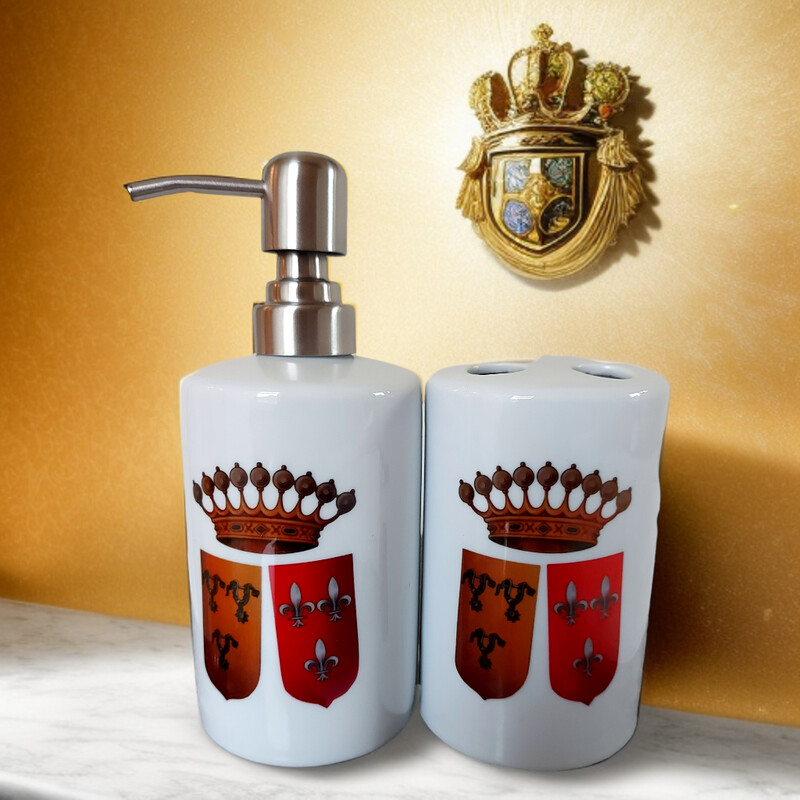 Set pour salle de bain avec armoiries ou blasons