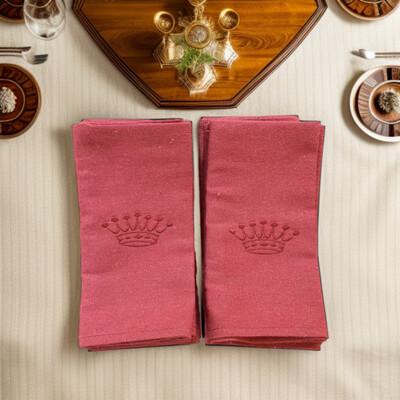 Broderie sur serviette de table couleur (6 pcs)