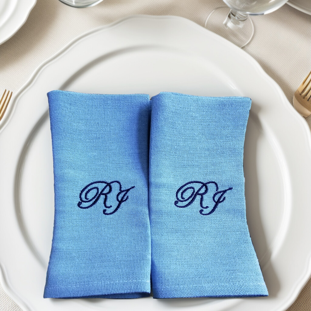 Broderie sur serviette de table couleur (6 pcs)