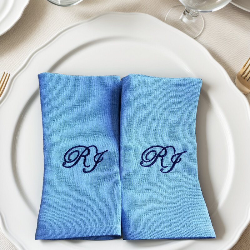 Broderie sur serviette de table couleur (6 pcs)