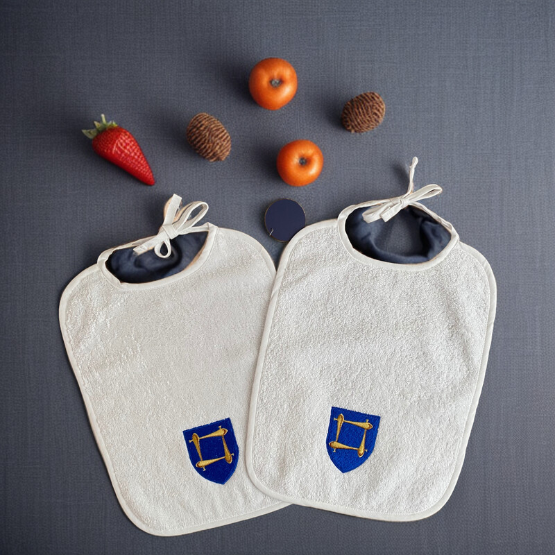 Bavoir pour bébé avec broderie (lot de 2)