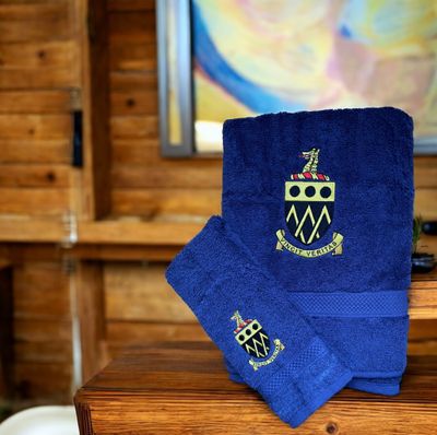 Serviette avec blason ou initiales 60x110 (2 pcs)