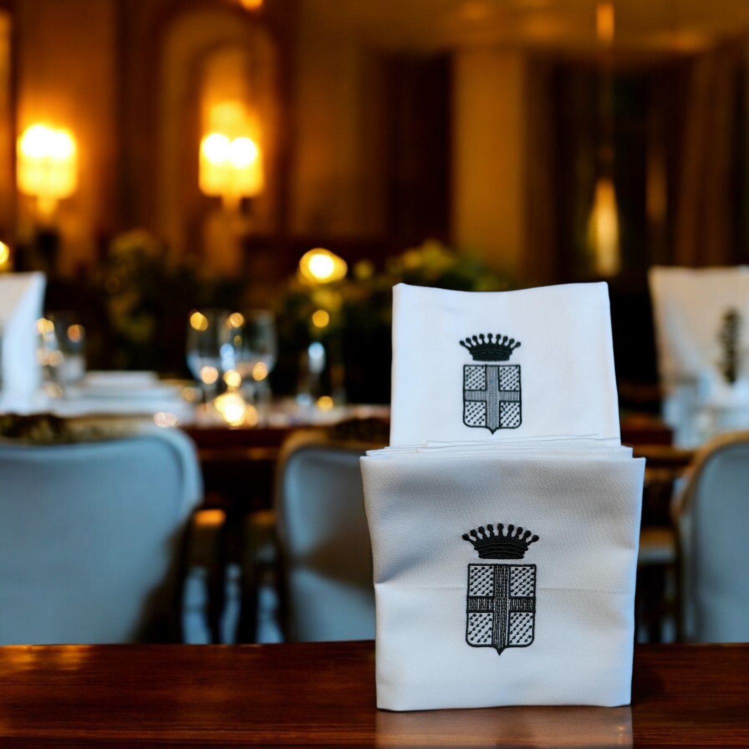 Broderie sur serviettes de table 40x40 cm  (6 pcs)