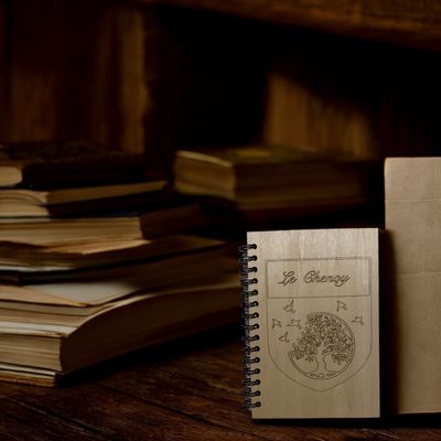 Cahier spirale couverture en bois
