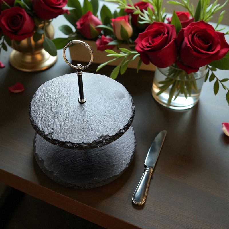 Plateau double étage en ardoise