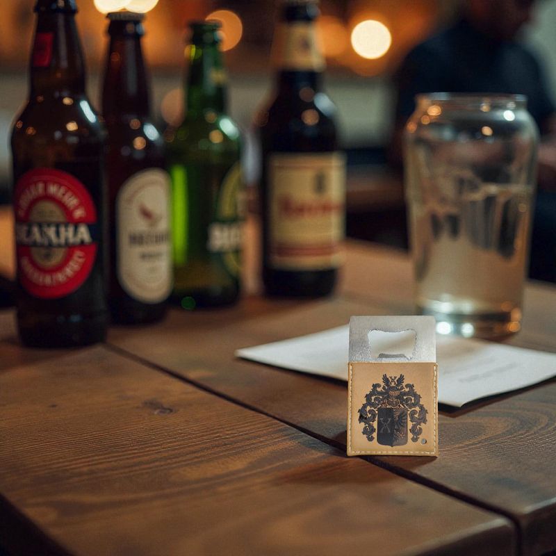 Décapsuleur en métal avec cuir synthétique