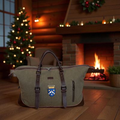 Élégant sac de voyage en toile robuste, (broderie dans l'épaisseur du sac)