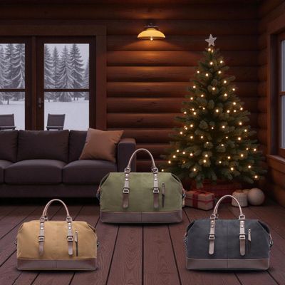 Élégant sac de voyage en toile robuste, (broderie dans l'épaisseur du sac)