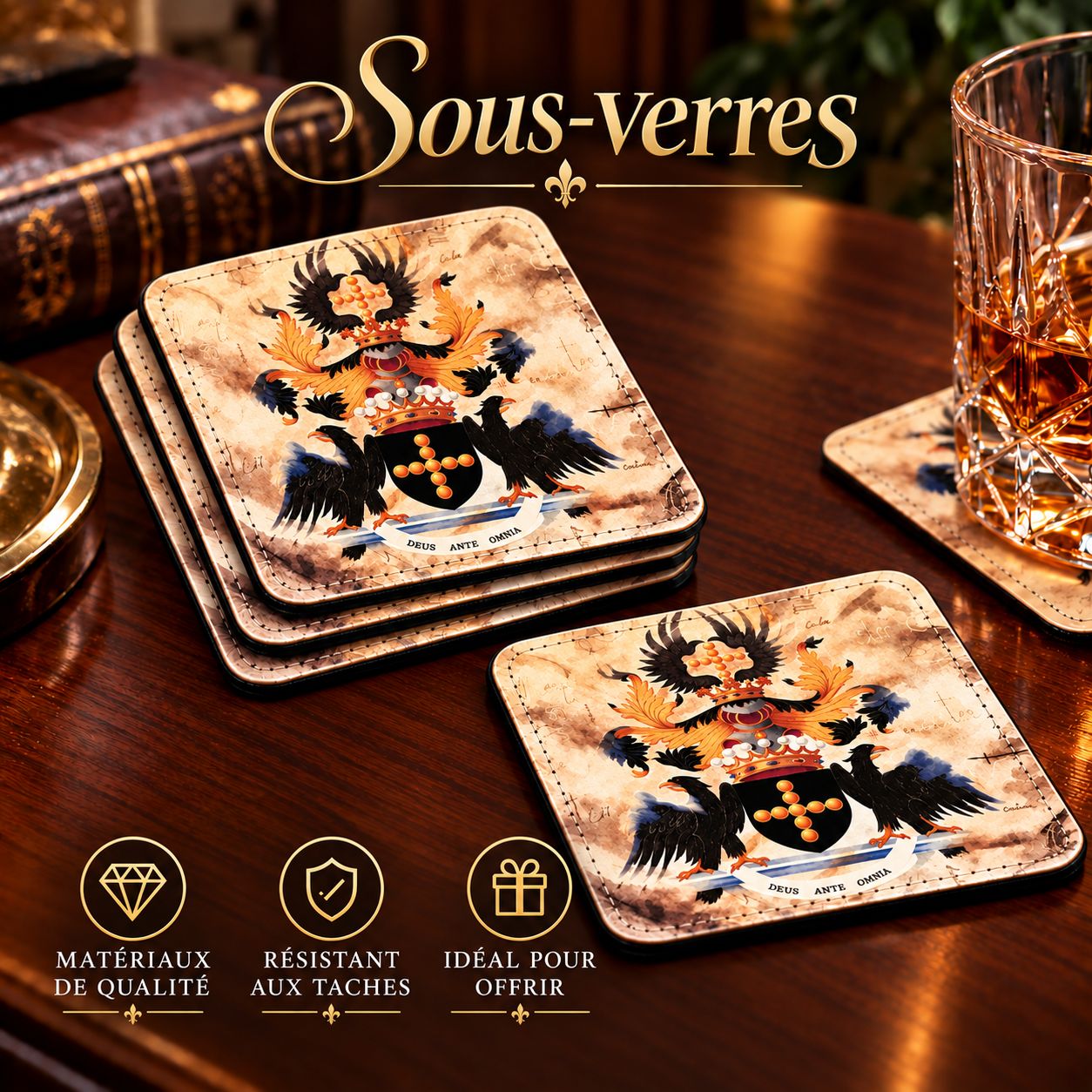 Sous-verre en simili  (6 pcs)