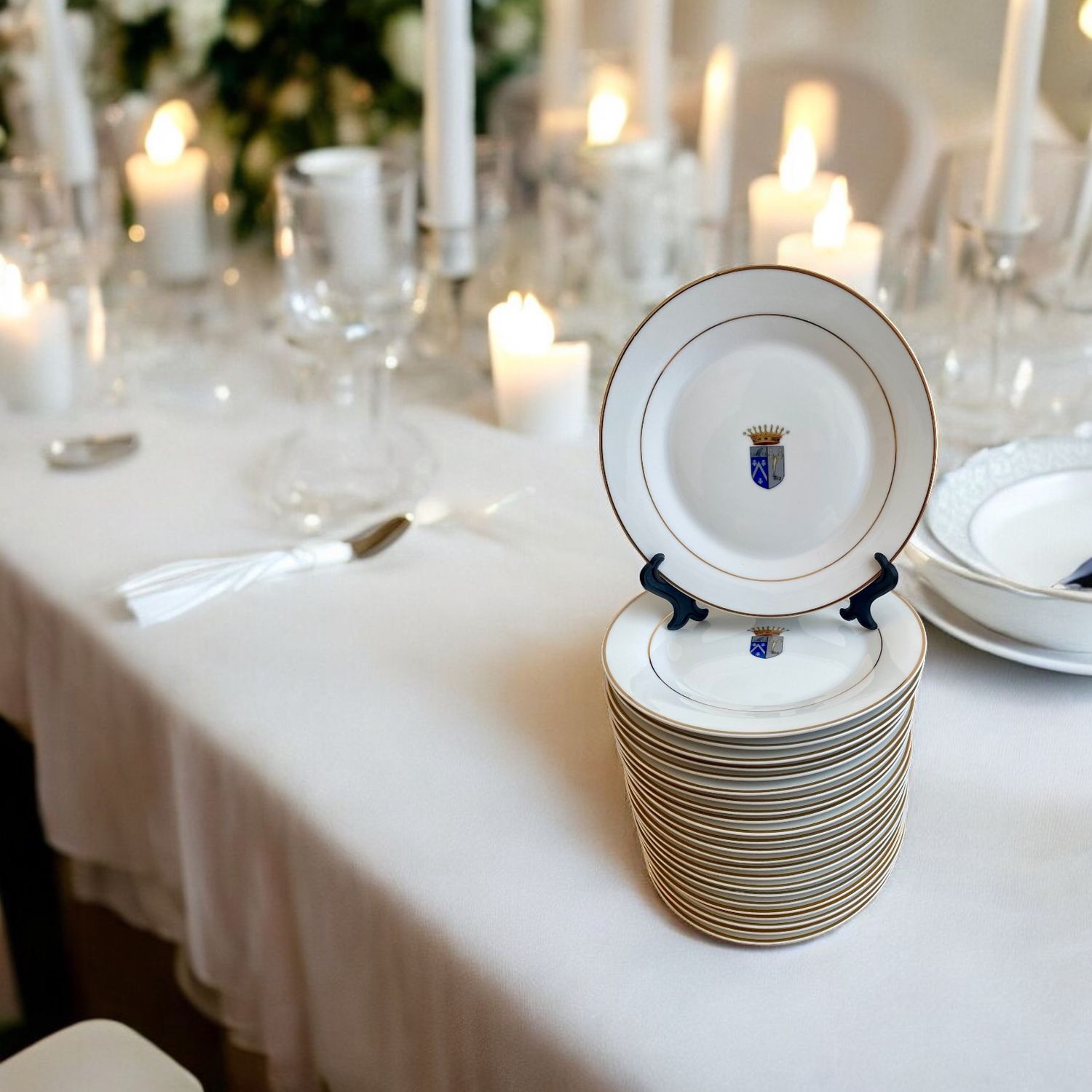 Petite assiette liseré doré (6 pièces)