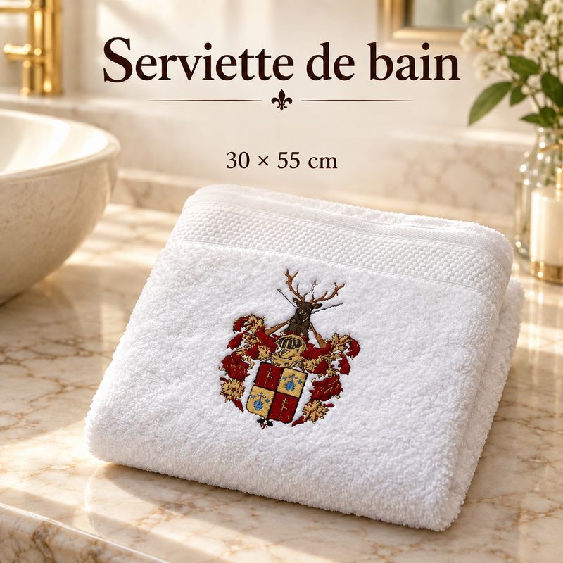 serviette de bain 30x55 cm brodée (2 pcs)