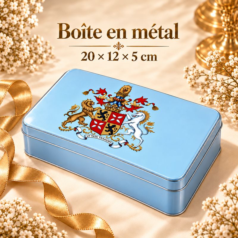 Boîte en métal avec impression