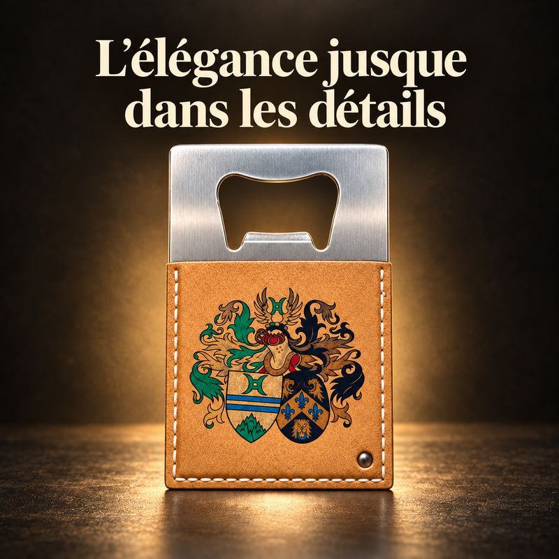 Décapsuleur en métal avec cuir synthétique