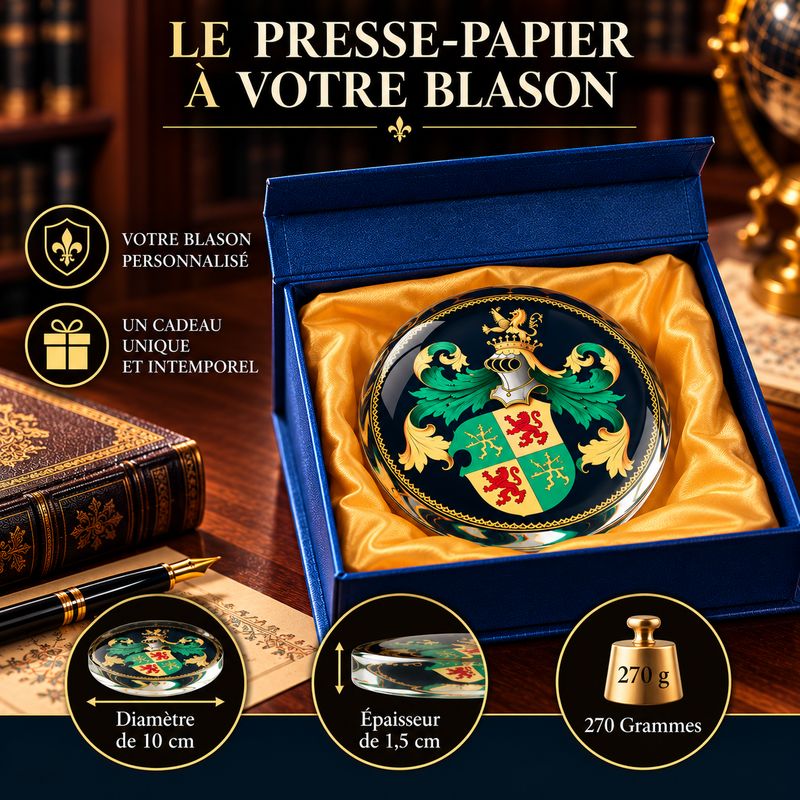 Presse-papier en verre dans son écrin (270 Grammes)
