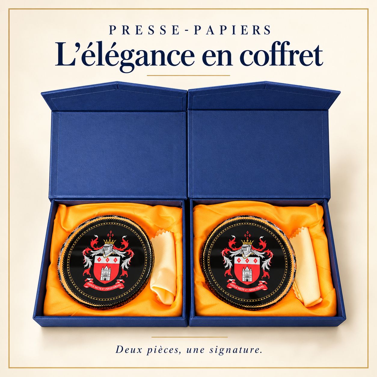 Presse-papier en verre dans son écrin (270 Grammes)