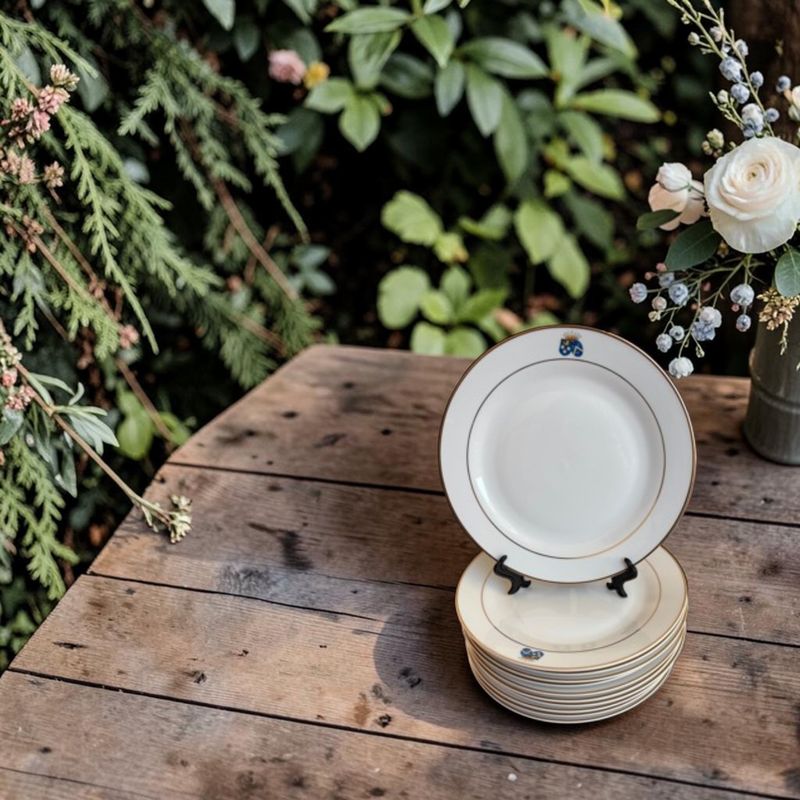 Grandes assiettes avec blason sur le marlis