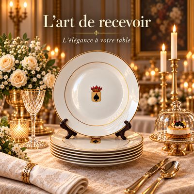 Assiettes double liséré doré (6 pièces)