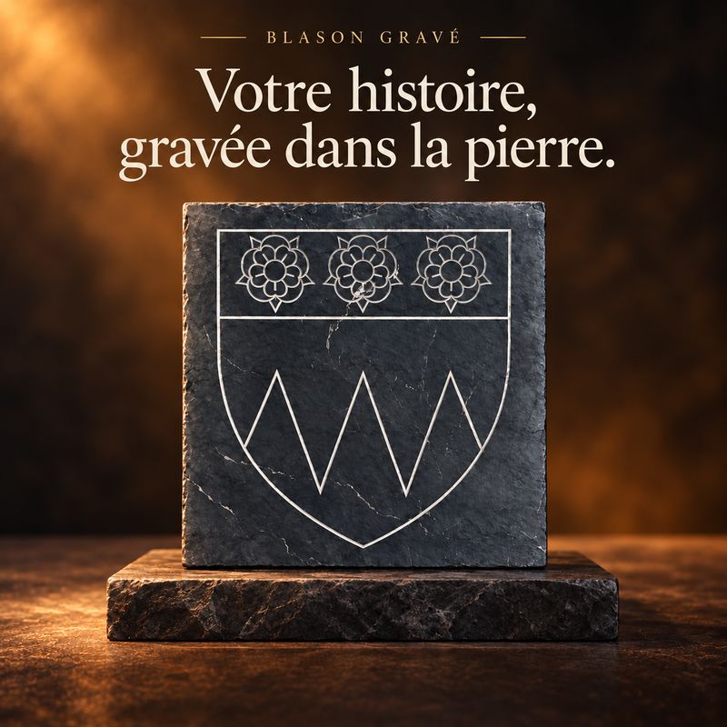 Blue stone gravé