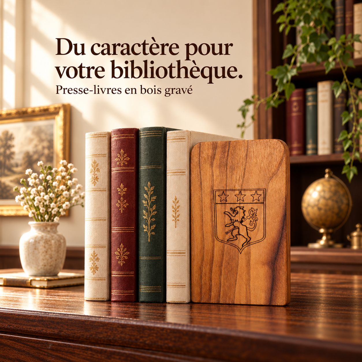 Serre-livres en bois (lot de 2pcs)