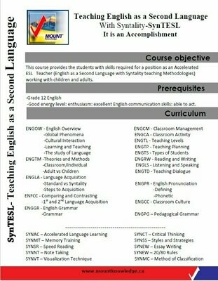 SynTESL Teacher Training Certificate