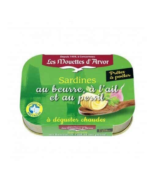Les Mouettes d'Arvor Sardines With Butter & Garlic