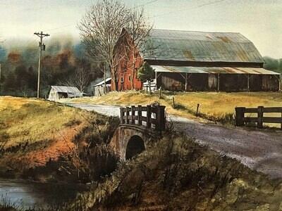 RED BARN - Litho-23 x 17