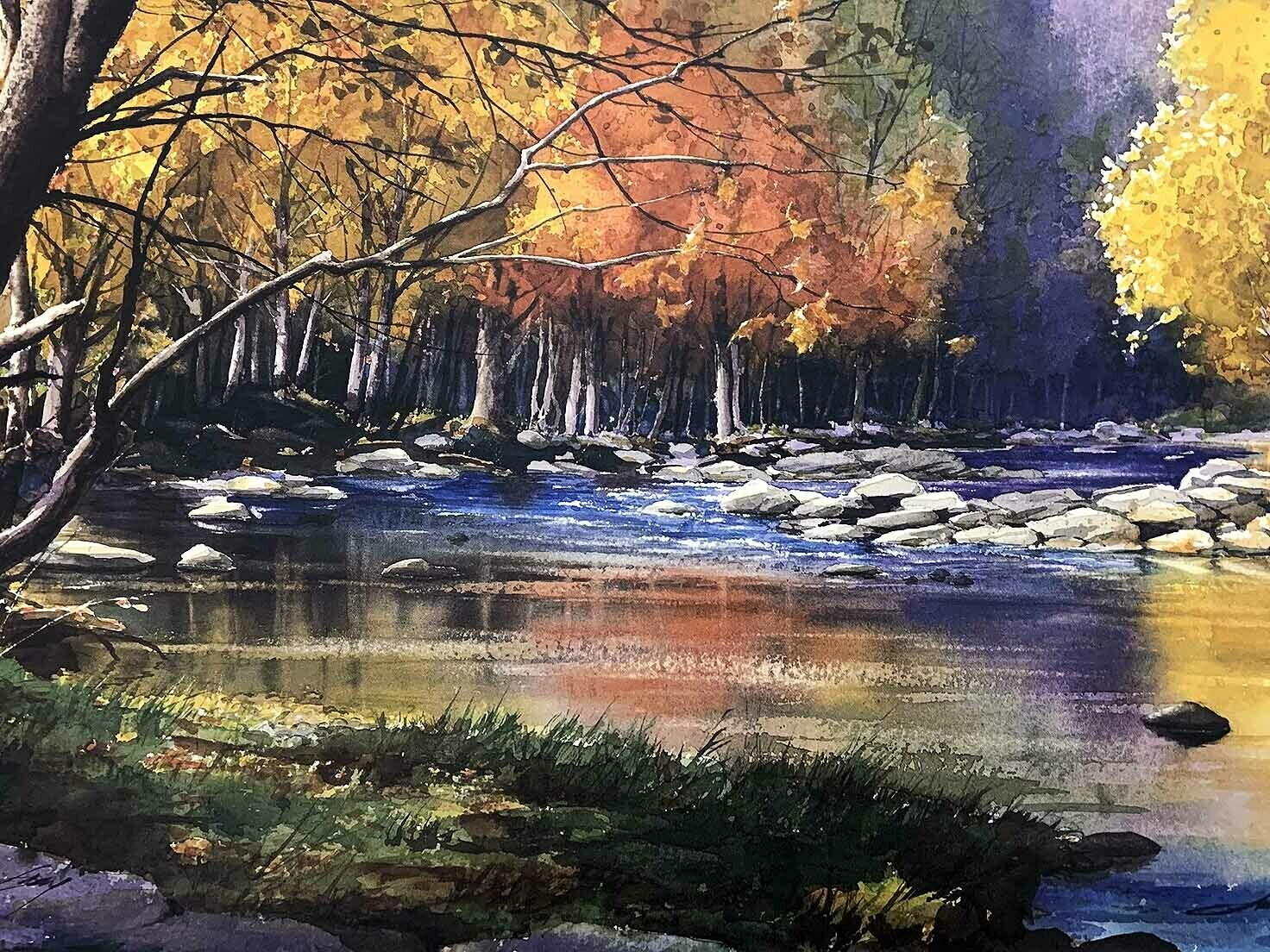 SMOKIES REFLECTION - Litho-21 x 14