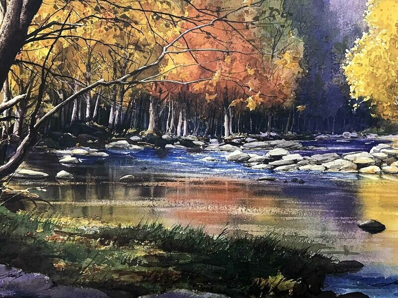 SMOKIES REFLECTION - Litho-21 x 14