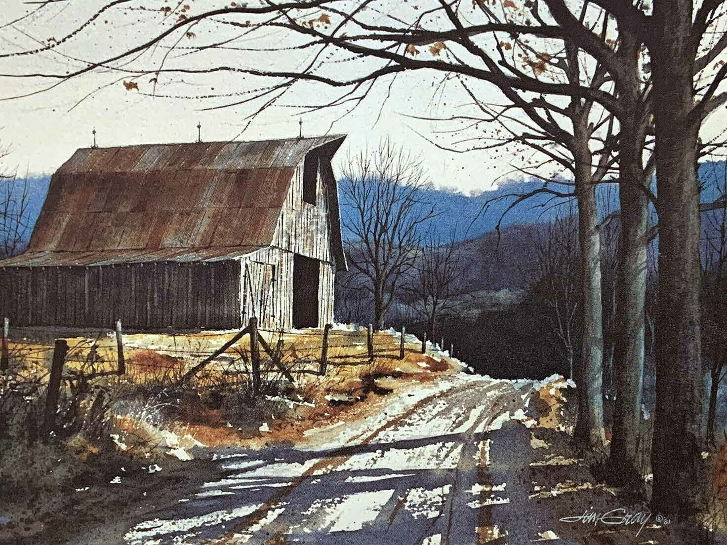 VALLEY BARN - Litho-8 x 6