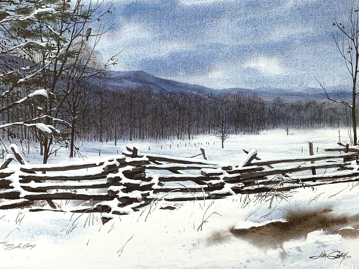 CADES COVE WINTER - Litho-19 ½ x 13
