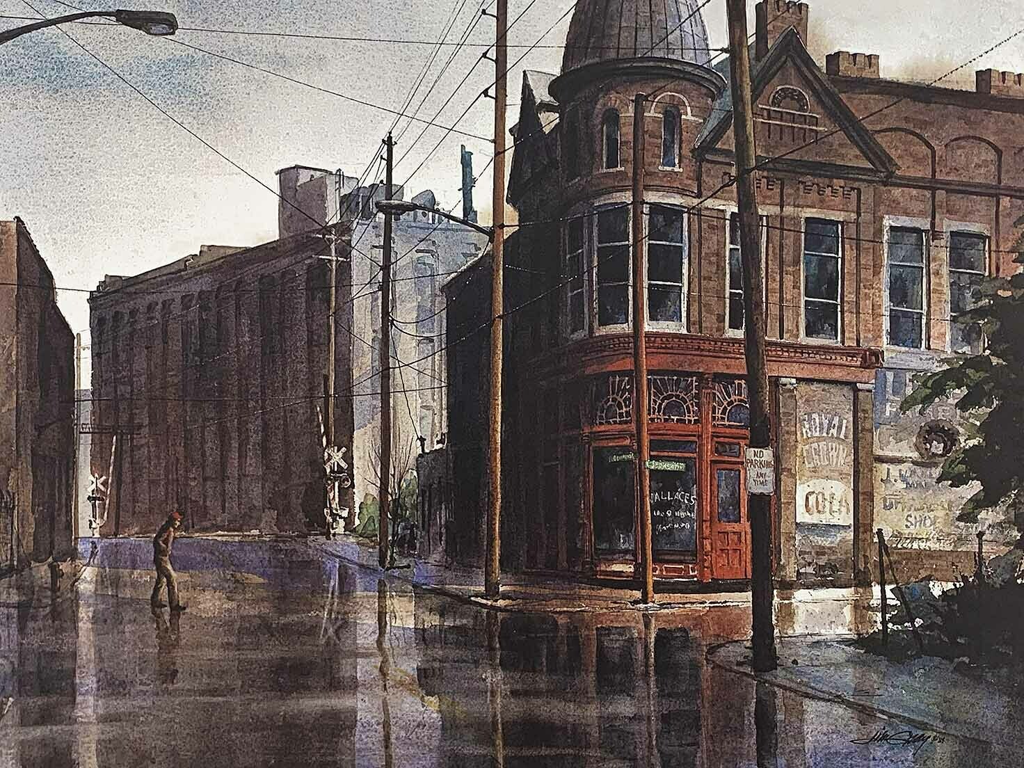 CENTRAL AVENUE RAINY DAY - Litho-24 ½ x 18 ½