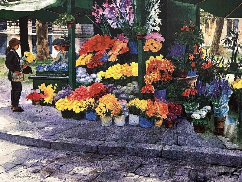 FLOWER VENDOR - Litho-22 ½ x 16 ½