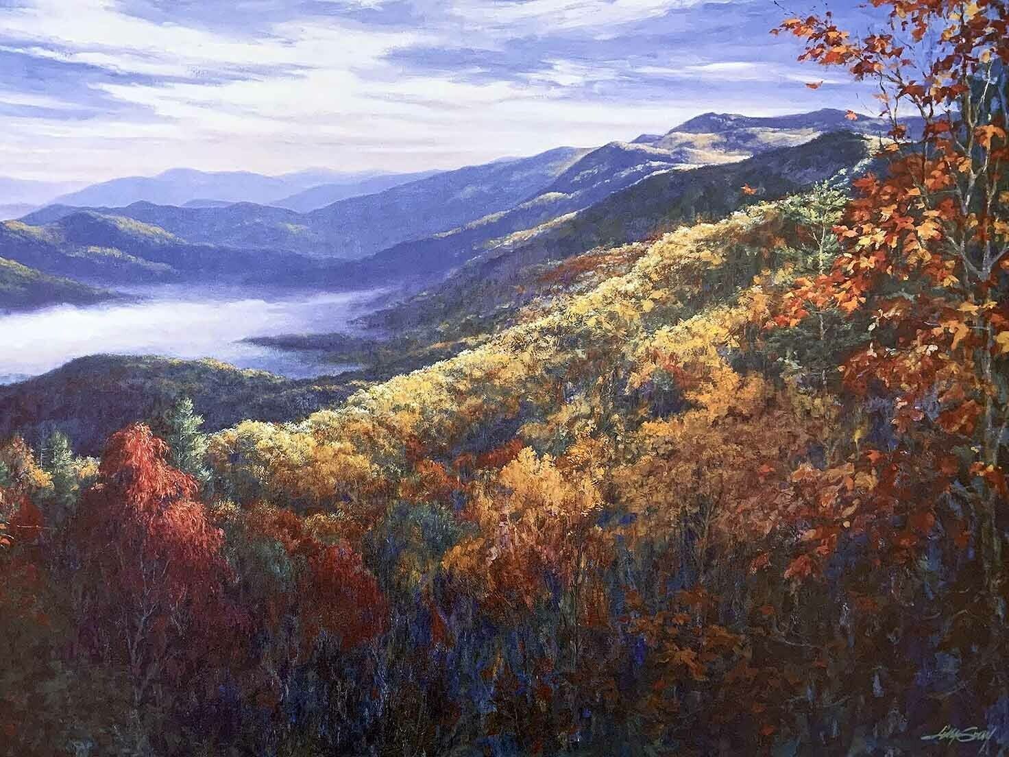 MAJESTIC MOUNTAINS - Litho-27 x 18