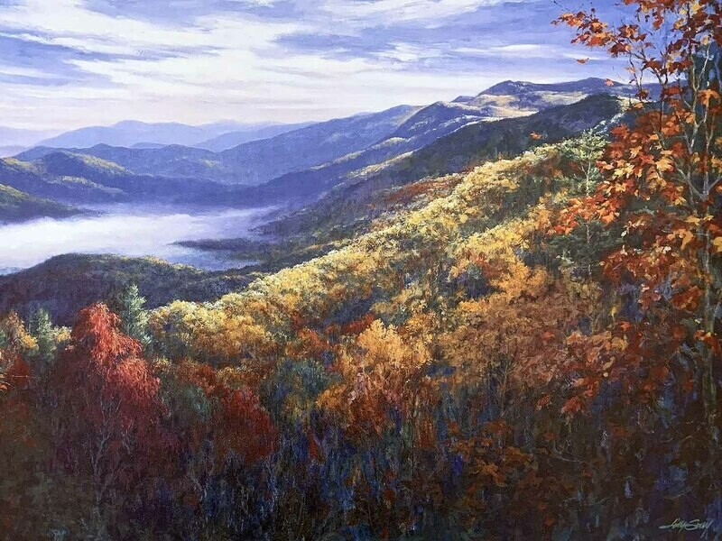 MAJESTIC MOUNTAINS - Litho-27 x 18