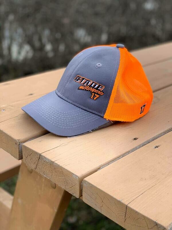 Grey and Orange Cap