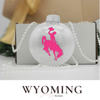 Wyoming Cowboy Glitter Ornament