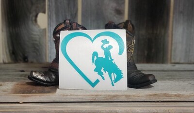Wyoming Cowboys Heart Decal