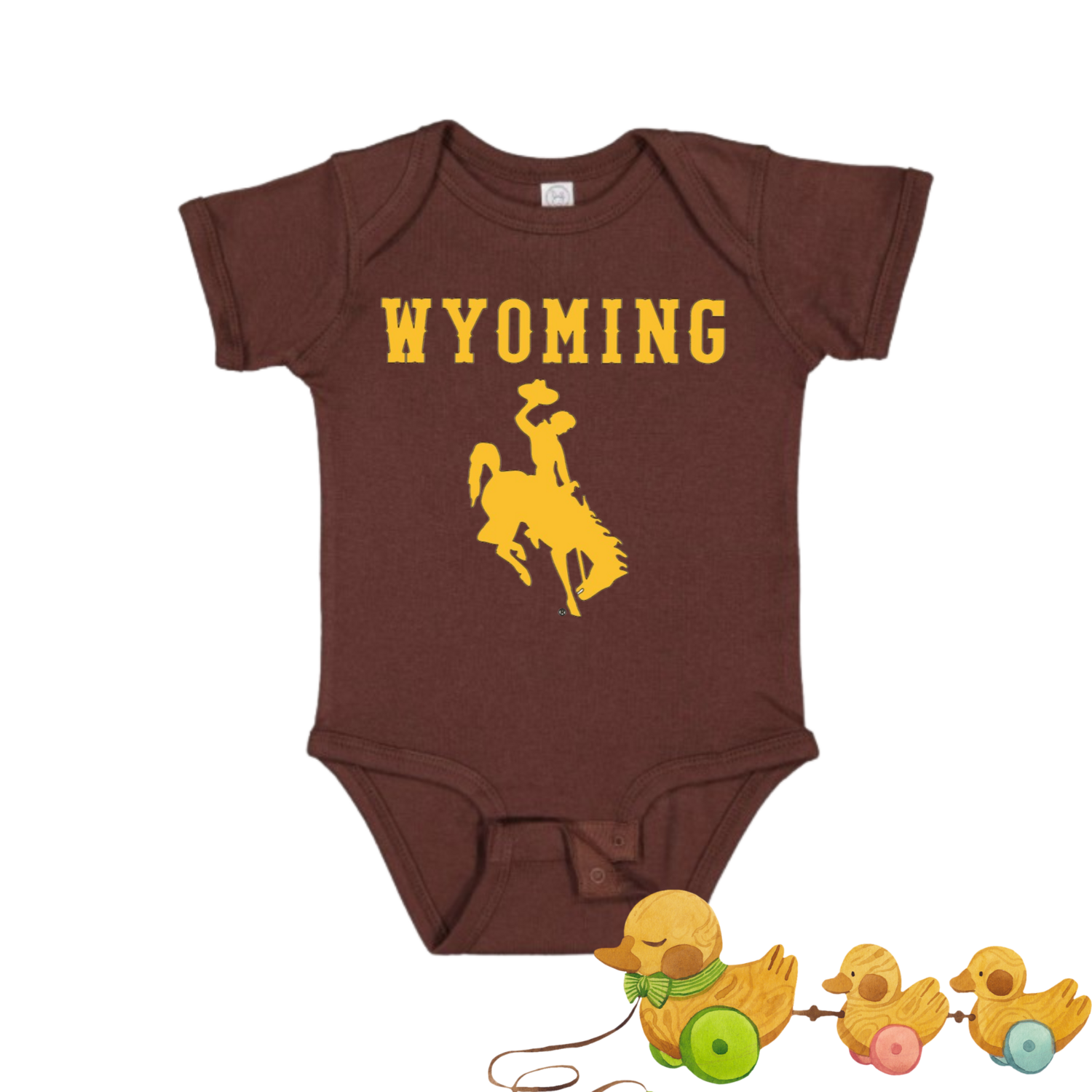 University of Wyoming Brown and Gold Onesies for Babies