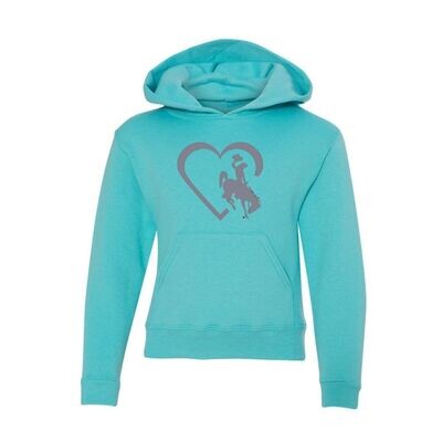 Wyoming Heart Steamboat Youth Hoodie