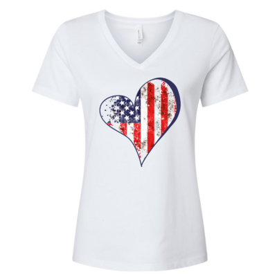 US Heart Flag tee - large heart