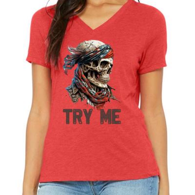 Try Me Skull in Red, White, and Blue.