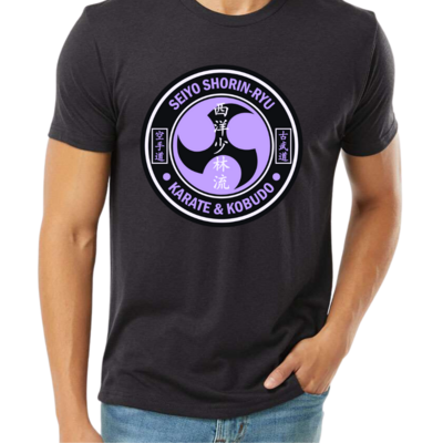 Seiyo Shorin-Ryu Karate and Kobudo Shirt with a Purple Logo