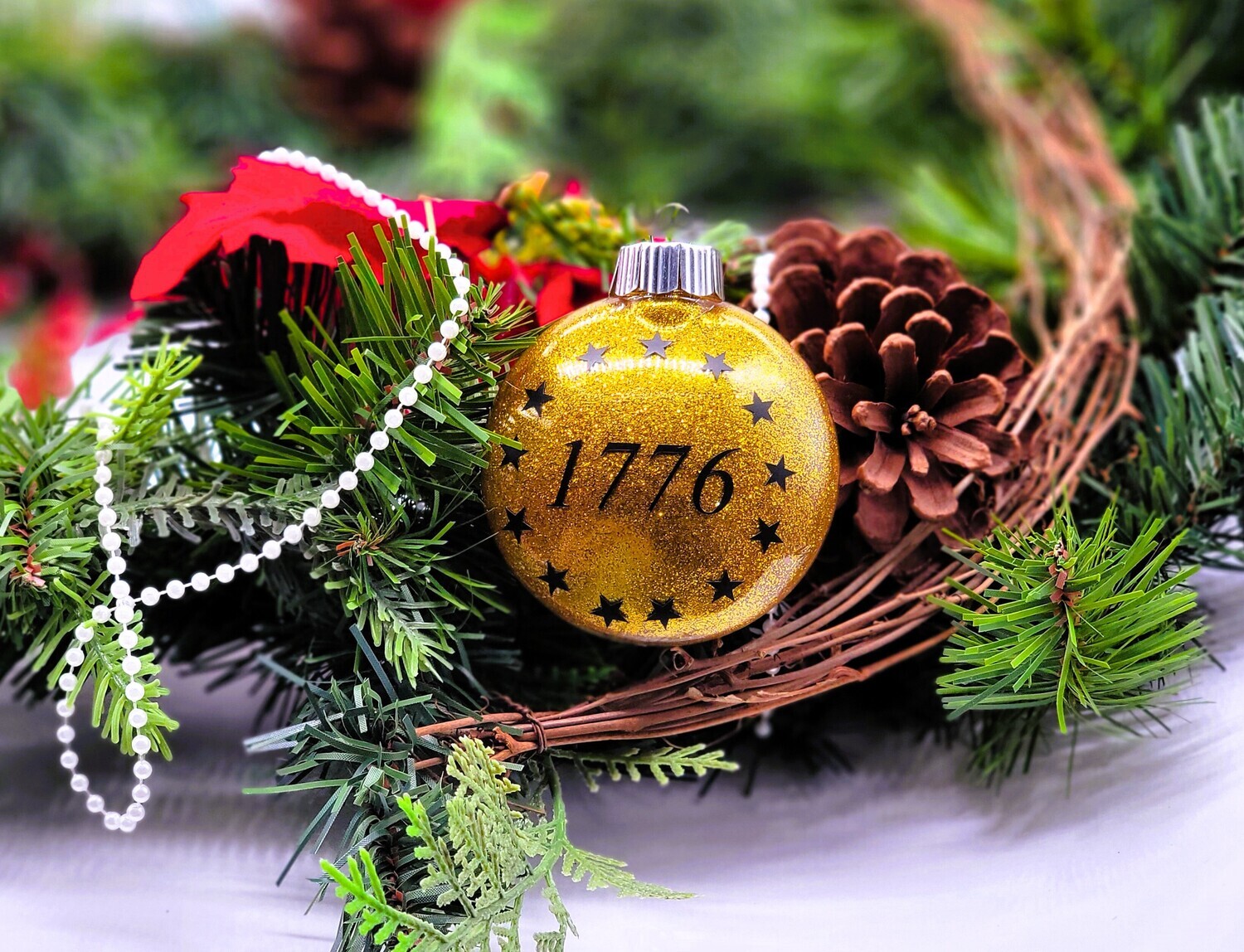 1776 Glitter Ornament