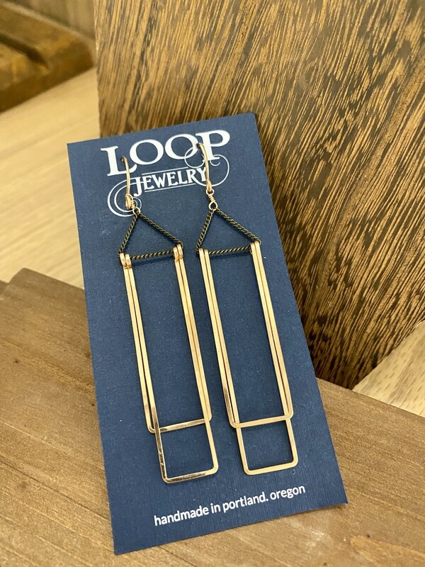 Loop Dual Rectangle Earrings